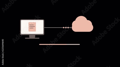 中断したクラウド同期が再開して完了するモーショングラフィックス