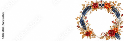 Circular garland banner