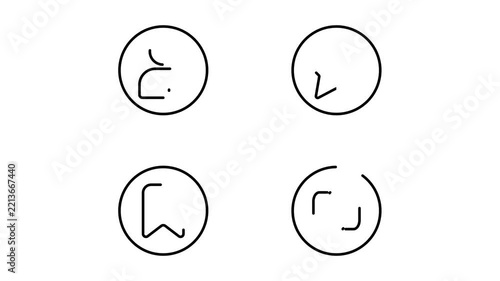 Line drawing contact management icon pack revealing add friend favorite bookmark repost symbols on transparent background for presentations.