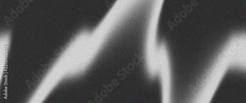 Abstract black and white fluid grainy gradient background texture. Minimalistic dark monochrome grayscale lo-fi noise backdrop, bright neon liquid wavy blurred mesh light leaks banner vector pattern, 