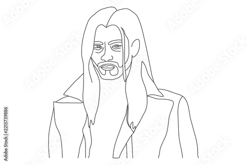 A man with long hair