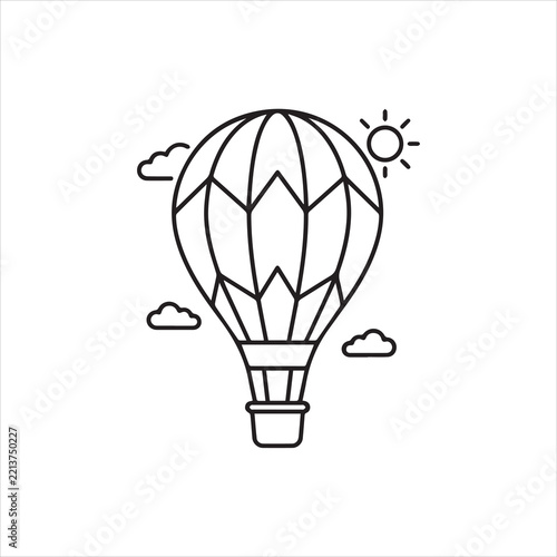  A hot air balloon monoline flying high in the sky
