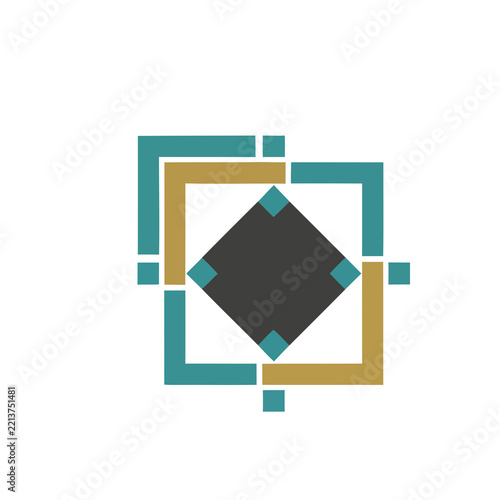 Geometric pattern with squares and diamonds