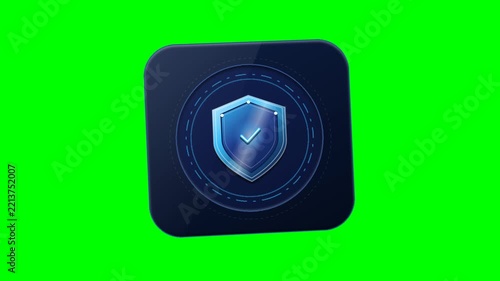 Morphic Armor Shield Security Card On Green Screen