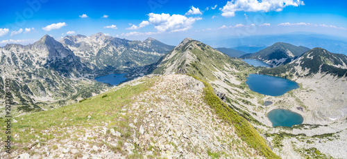 View of mountains and Kremensky lakes from Dzhano in Bulgaria