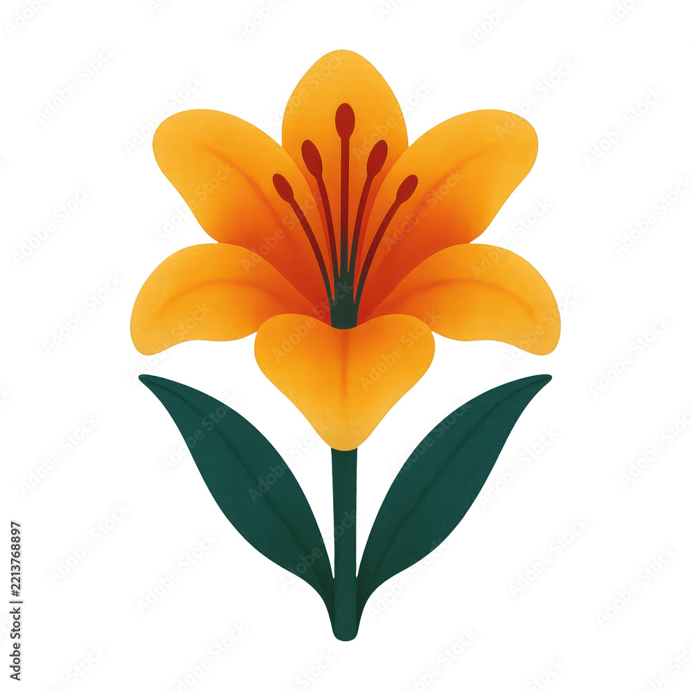 Fototapeta premium PNG Vibrant orange lily illustration