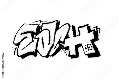 ilustración graffiti con fondo transparente echo con spary- each