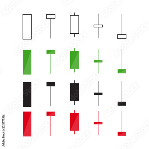  Financial Candlestick Chart Vector Icon Set