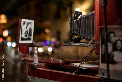 Vintage large format camera for street portrait photography