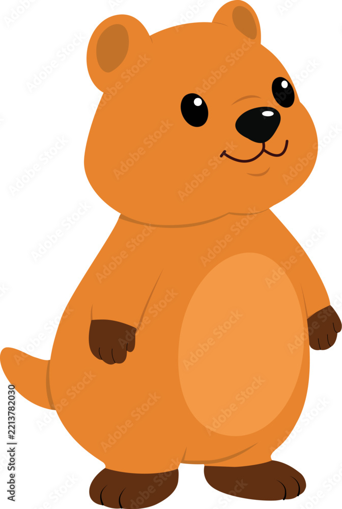 Obraz premium Cute Quokka Animal Character Three Quarter View