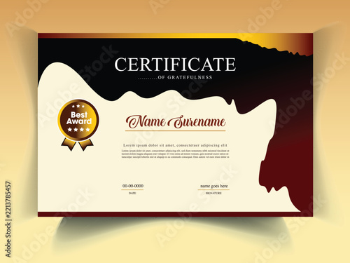 Professional Certificate Template Design with Elegant Border and Modern Layout