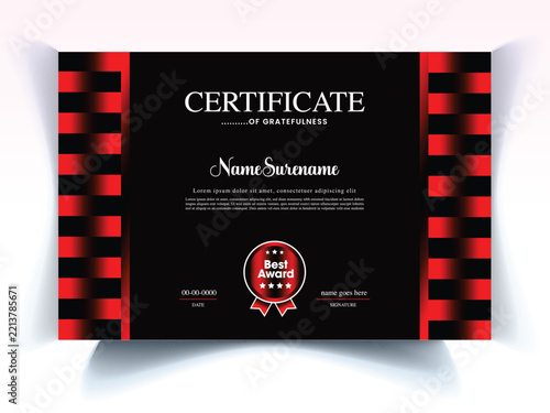 Professional Certificate Template Design with Elegant Border and Modern Layout