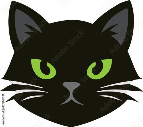 Cute cat face vector icon with a simple feline design, perfect for pet shop branding, veterinary logos, stickers, merchandise, websites, and digital illustrations.
