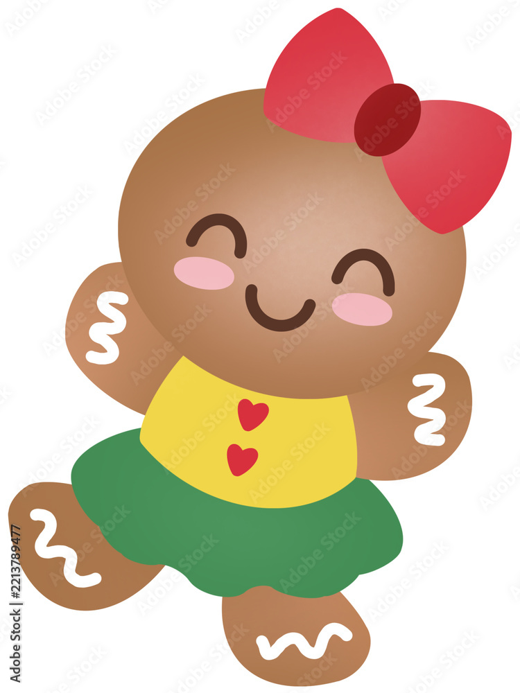 Fototapeta premium gingerbread man isolated on white background