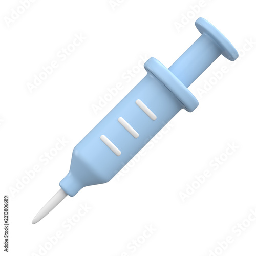 3D Syringe Injection Medical Healthcare Illustration. 3D illustration.
