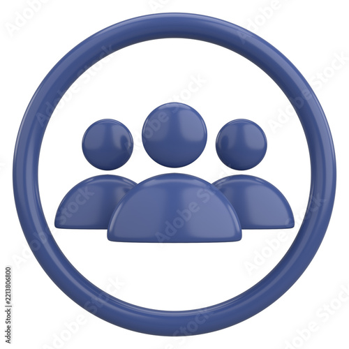 User icon. Account icon. 3D illustration.