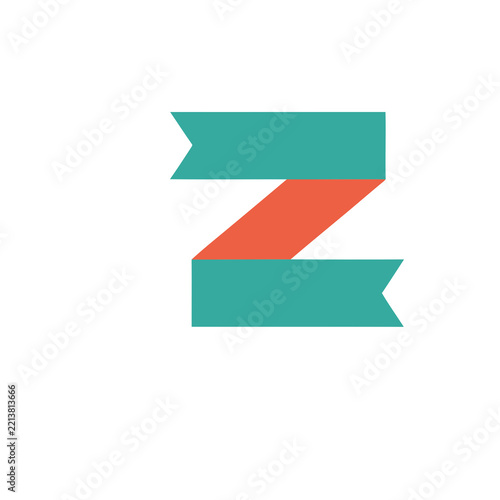 Ribbon shape forming the letter Z