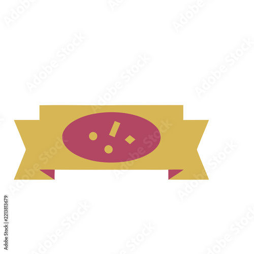 Ribbon with oval shape and confetti