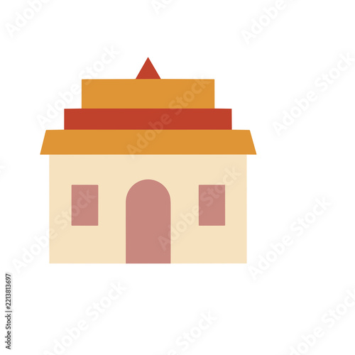 Simple building illustration with tiered roof