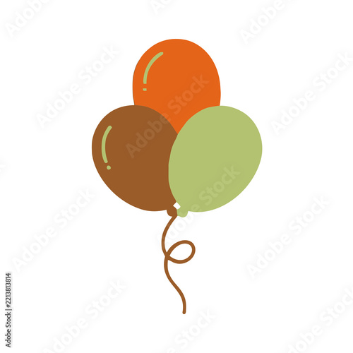 Three balloons with string