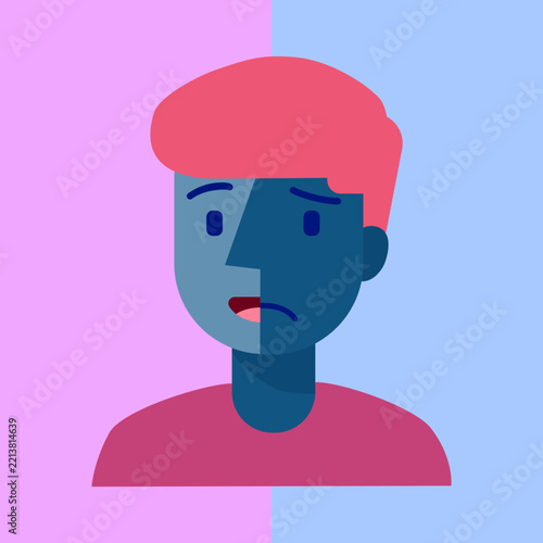 man-split-face-panic-anxiety-emotional-conflict-flat-illustration