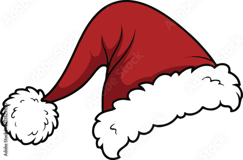 Santa Claus Hat Vector Illustration Isolated on White Background for Christmas Season Design