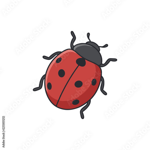 Ladybug Flat Vector Icon 03