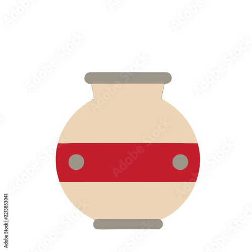 Stylized vase with red b