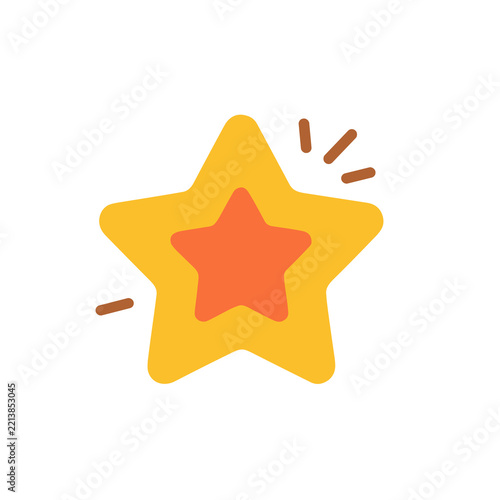 Yellow and orange star icon with sparkle effect
