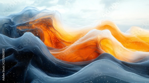 Fluid Dynamics and Waves, Abstract Silk Dunes - dynamic fluid motion, soft textile dunes, luxury design texture, minimalist wallpaper, smooth compositional waves.