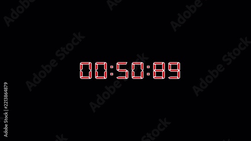 10 Minute Time Counter Animation, Ten Minute Count Up and Countdown Timer with Minutes, Seconds and Milliseconds, Running Time Display on Transparent Background, 4K Alpha Channel