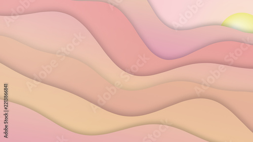 Abstract Layered Curves in Soft Pink and Peach Tones