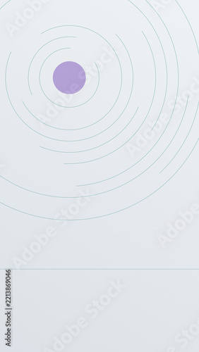 Minimalist Abstract Graphic with Purple Circle and Concentric Lines