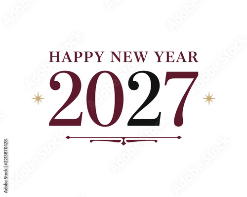 Happy New Year 2027 - Elegant Minimalist Greeting Design