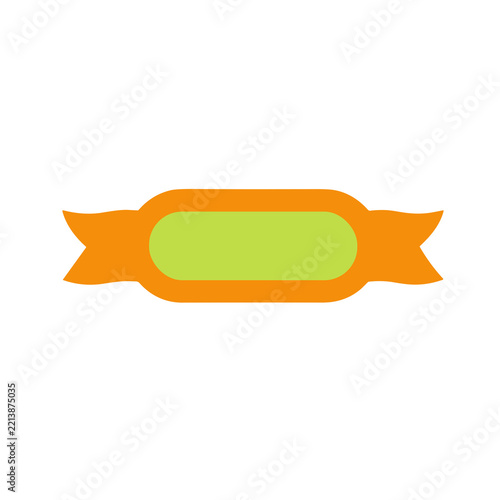Orange and green banner ribbon graphic