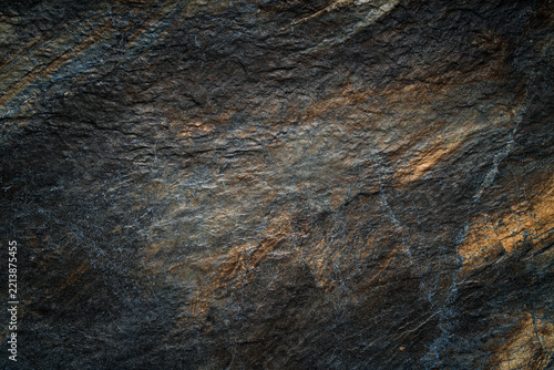 Dark Abstract Mineral Texture with Golden Brown Veins