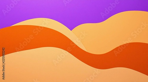 Bold Purple Orange Wave Background: Vivid Desert Dune Abstract Pattern