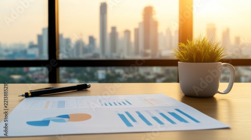 Growth Planning Concept with Startup companies analyze strategy charts in meeting room cit