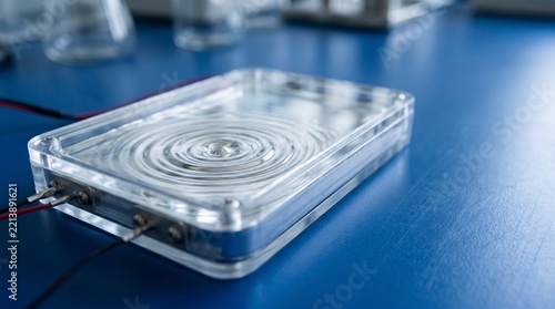 Concentric ripples inside a conductive liquid chamber