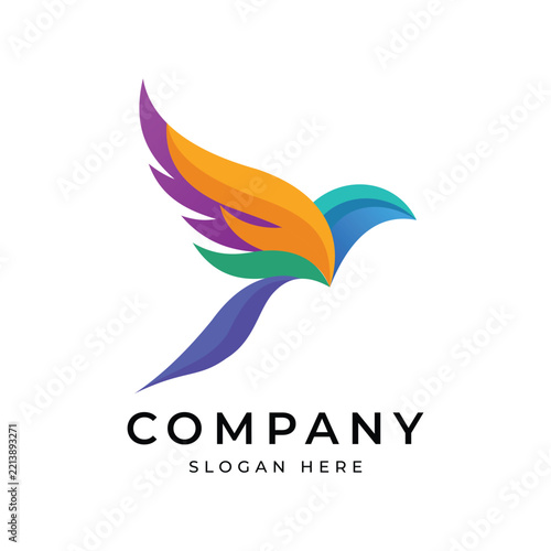 Colorful Abstract Bird Logo Design