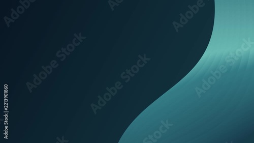 Teal flowing ribbons loop background with copy space