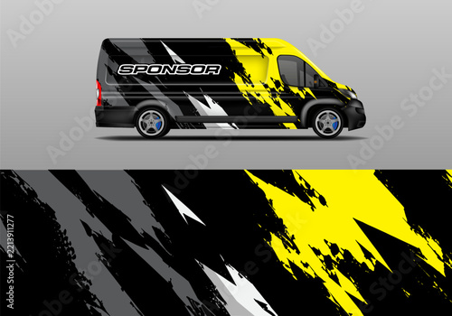 Van wrap design abstract background vector