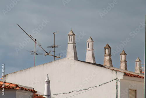 Traditional Chamine Algarvia rooftops in Albufeira
