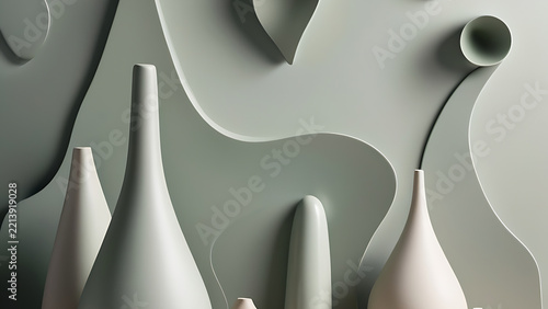 Sage Ceramic Shapes In Soft Organic Harmony