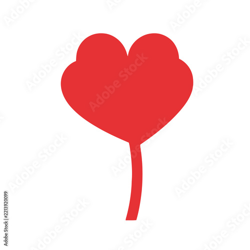 Red heart shape on a stem