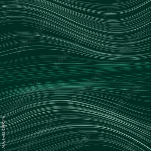 Abstract Dark Emerald fluid streamline background with flowing diagonal lines for dynamic digital design
