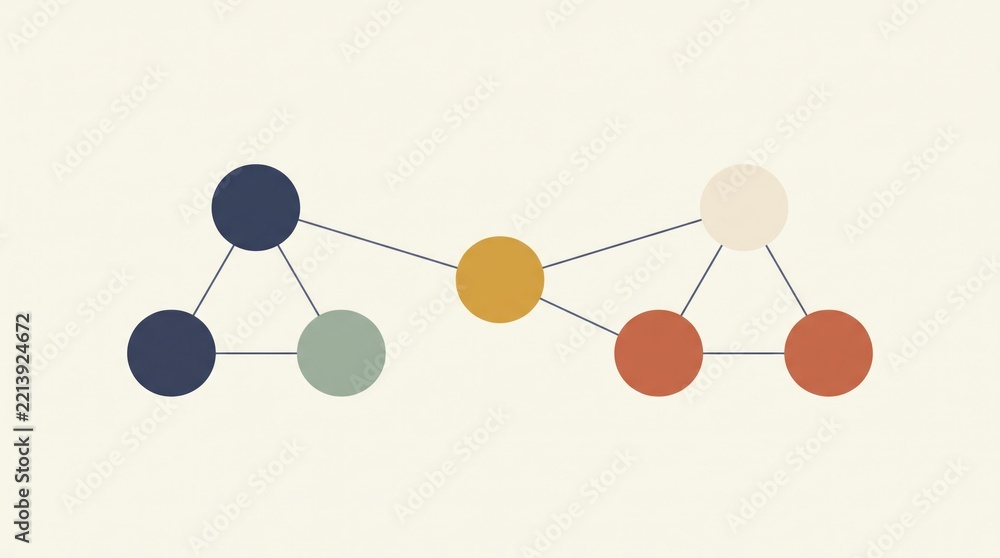 Obraz premium Circular nodes linked by lines for data network and systems concepts. AI generative 