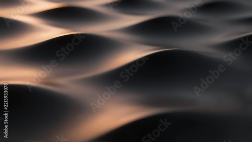 abstract digital art piece appears close wave like pattern wave multiple concentric circles arranged zigzag like manner creating sense depth dimension colors mostly black orange hints pink yellow
