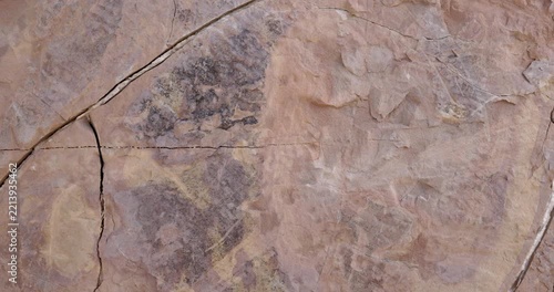 Slow Slider Across Pink Rock Texture with Cracks and White Mineral Vein