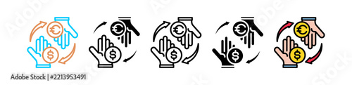 Currency Exchange multyple icon